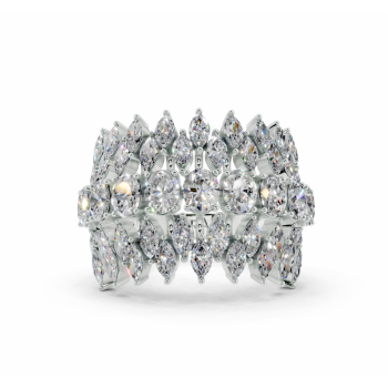 Ring with 1.42ct Marquise Cut diamonds and 1.16ct Oval Cut diamonds