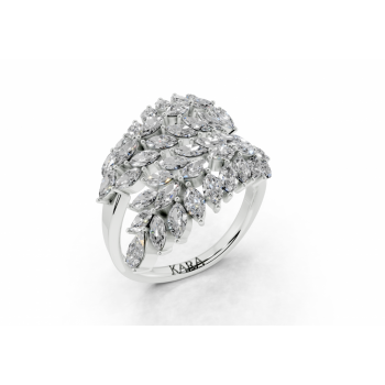 Ring with 1.57ct Marquise Cut diamonds and 0.17ct Pear Cut diamonds