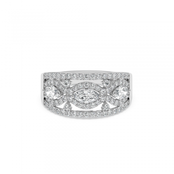 Ring with 0.64 ct Marquise Diamonds and 0.62 ct round diamonds