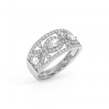Ring with 0.64 ct Marquise Diamonds and 0.62 ct round diamonds