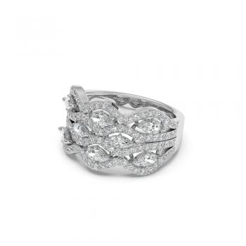 Ring with 0.83 ct Marquise Diamonds and 0.47 ct round diamonds