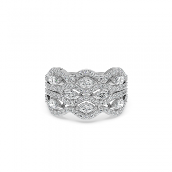 Ring with 0.83 ct Marquise Diamonds and 0.47 ct round diamonds