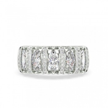 Ring with 1.21 ct Marquise diamonds and 0.23 ct round diamonds