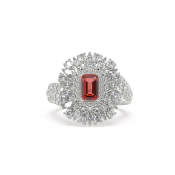 Ring with Mix diamonds of 0.91 ct and Ruby of 1.81 ct