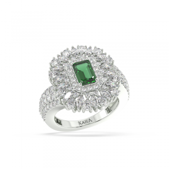 0.91 ct Mix and 1.81 ct Emerald diamond ring