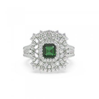1.30 ct Mix and 1.04 ct Emerald diamond ring