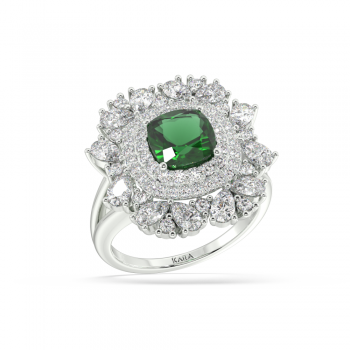 1.63 ct Mix and 1.68 ct Emerald diamond ring