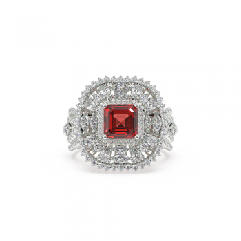 1.72 ct Mix and 1.73 ct Ruby diamond ring