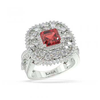 1.72 ct Mix and 1.73 ct Ruby diamond ring