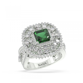 1.72 ct Mix and 1.73 ct Emerald diamond ring
