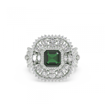 1.72 ct Mix and 1.73 ct Emerald diamond ring