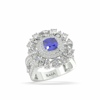 Ring with 2.16 ct Mix diamonds and 1.12 ct Tanzanite