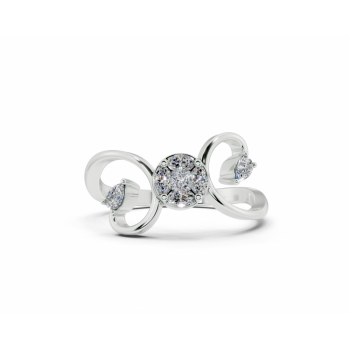 Pear cut 0.10 ct diamond ring, Marquise cut 0.10 ct, Princess cut 0.04 ct diamonds 