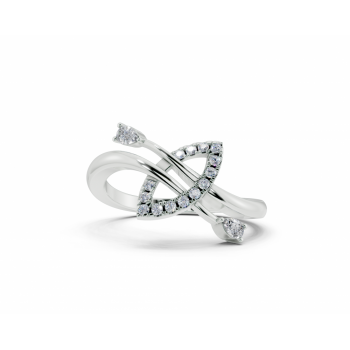 Ring with Pear Cut diamonds of 0.10 ct and round diamonds of 0.09 ct