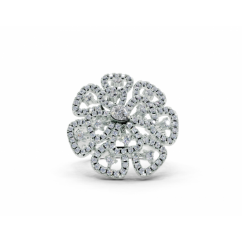 Pear Cut diamond ring with 0.12ct Pear Cut diamonds and 0.93ct round diamonds