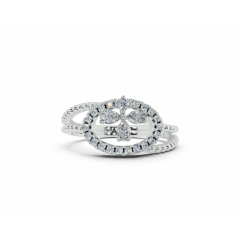 0.16ct Pear Cut diamond ring with 0.16ct round diamonds