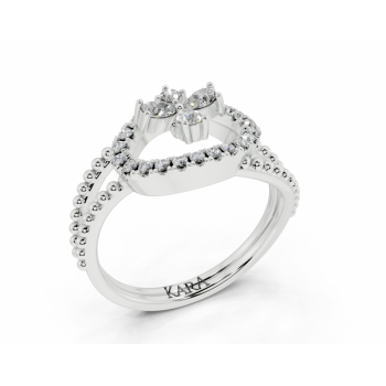 0.16ct Pear Cut diamond ring with 0.16ct round diamonds