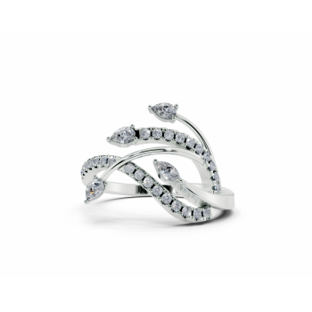 Ring with 0.17ct Pear Cut diamonds, 0.03ct Marquise Cut diamonds and 0.19ct round diamonds