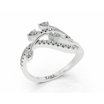 Ring with 0.17ct Pear Cut diamonds, 0.03ct Marquise Cut diamonds and 0.19ct round diamonds