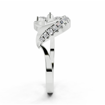 Ring with Pear Cut diamonds of 0.20 ct and round diamonds of 0.13 ct