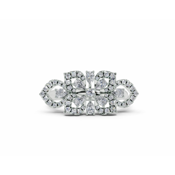 Ring with 0.36ct Pear Cut diamonds and 0.26ct round diamonds