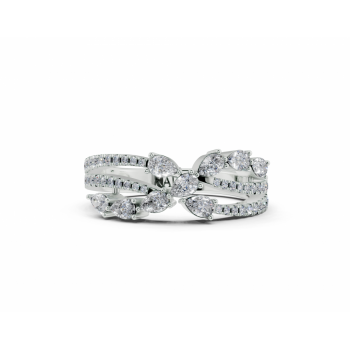 Ring with 0.47ct Pear Cut diamonds and 0.16ct round diamonds