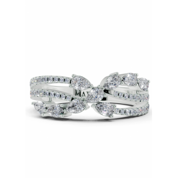 Ring with 0.47ct Pear Cut diamonds and 0.16ct round diamonds