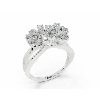 0.56ct Pear Cut diamond ring with 0.06ct round diamonds