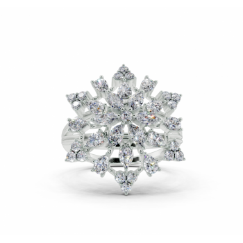 Ring with 0.62ct Pear Cut diamonds, 0.22ct Marquise Cut diamonds and 0.24ct round diamonds