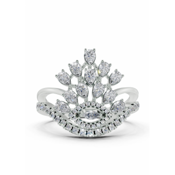 Ring with 0.62ct Pear Cut diamonds, a 0.02ct Marquise Cut diamond and 0.19ct round diamonds