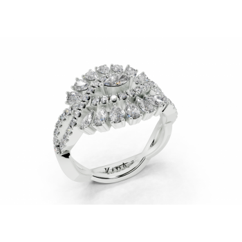 Ring with 0.72ct Pear Cut diamonds, 0.07ct Marquise Cut diamonds and 0.32ct round diamonds