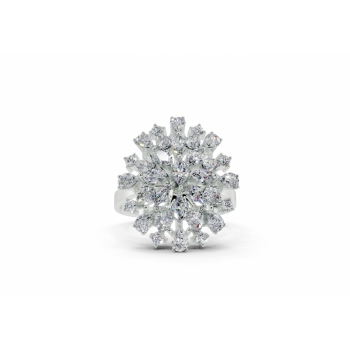 Ring with 0.83ct Pear Cut diamonds, 0.34ct Marquise Cut diamonds and 0.12ct round diamonds