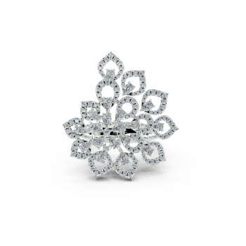 0.93ct Pear Cut diamond ring with 0.57ct round diamonds