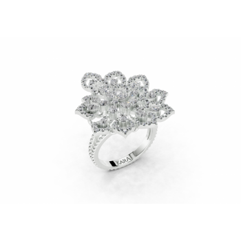 0.93ct Pear Cut diamond ring with 0.57ct round diamonds