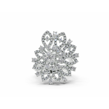 1.09ct Pear Cut diamond ring with 0.65ct round diamonds