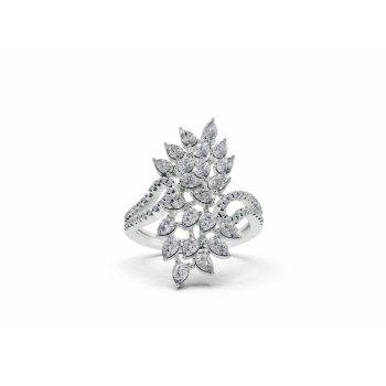 1.14ct Pear Cut diamond ring with 0.13ct round diamonds