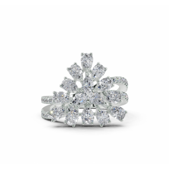 1.24ct Pear Cut diamond ring with 0.25ct round diamonds