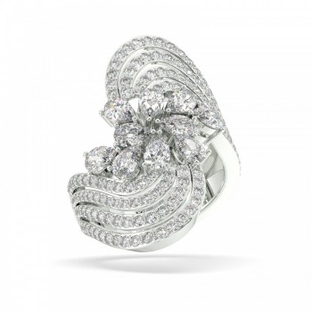1.35 ct Pear Cut diamond ring with 1.00 ct round diamonds