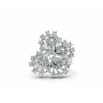Pear Cut diamond ring with 1.36ct Pear Cut diamonds and 0.15ct round diamonds