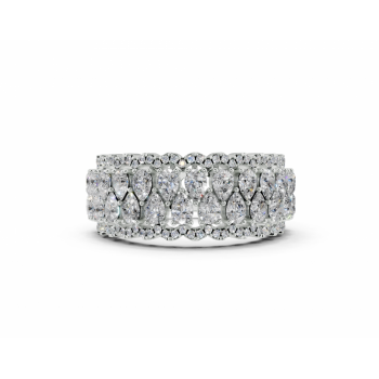 1.40ct Pear Cut diamond ring with 0.15ct round diamonds
