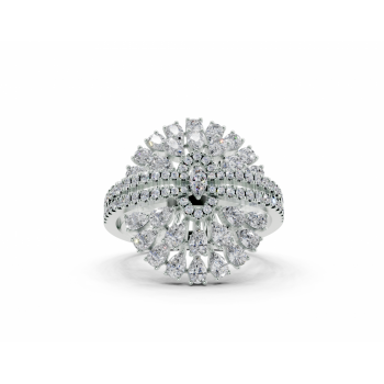 Ring with Pear Cut diamonds of 1.45ct, Marquise Cut diamonds of 0.03ct and round diamonds of 0.33ct