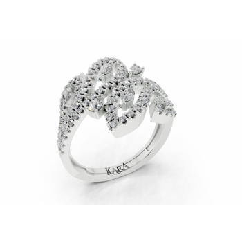 Ring with Pear diamonds of 0.10 ct, Round diamonds of 0.53 ct and Marquise diamonds of 0.12ct