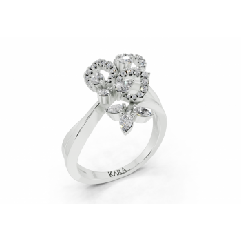 Ring with 0.31 ct Pear diamonds and 0.13 ct Round diamonds