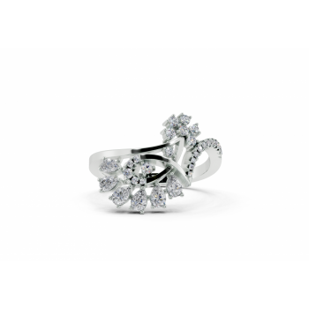 Ring with 0.31 ct Pear diamonds and 0.14 ct Round diamonds
