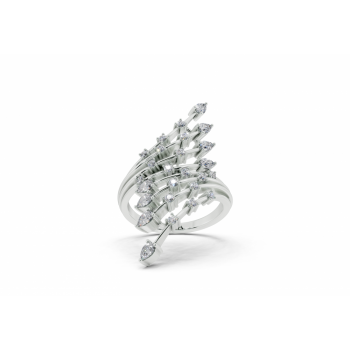 Ring with 0.41 ct Pear diamonds and 0.20 ct Round diamonds