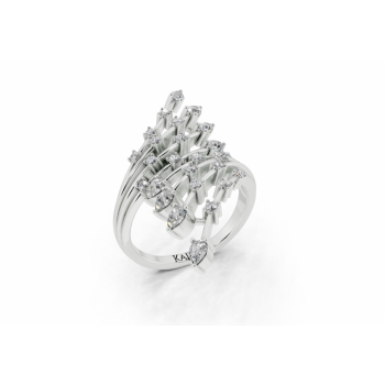 Ring with 0.41 ct Pear diamonds and 0.20 ct Round diamonds