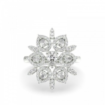 Ring with 0.58 ct Pear diamonds and 0.42 ct round diamonds