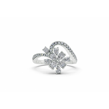 Ring with 0.59 ct Pear diamonds and 0.17 ct Round diamonds