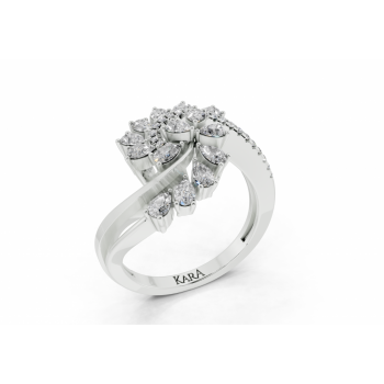 Ring with 0.72 ct Pear diamonds and 0.07 ct Round diamonds