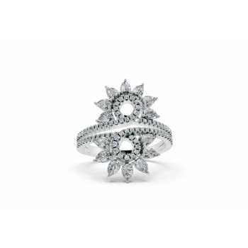 Ring with 0.72 ct Pear diamonds and 0.23 ct Round diamonds